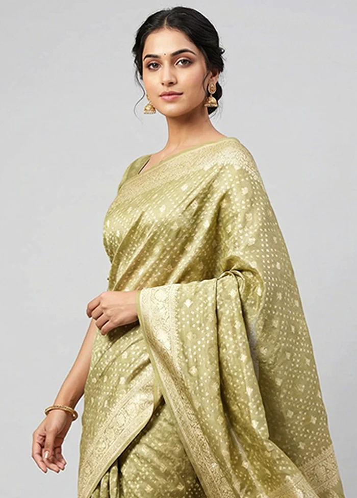 Multicolor Tissue Silk Saree With Blouse Piece - Image 2