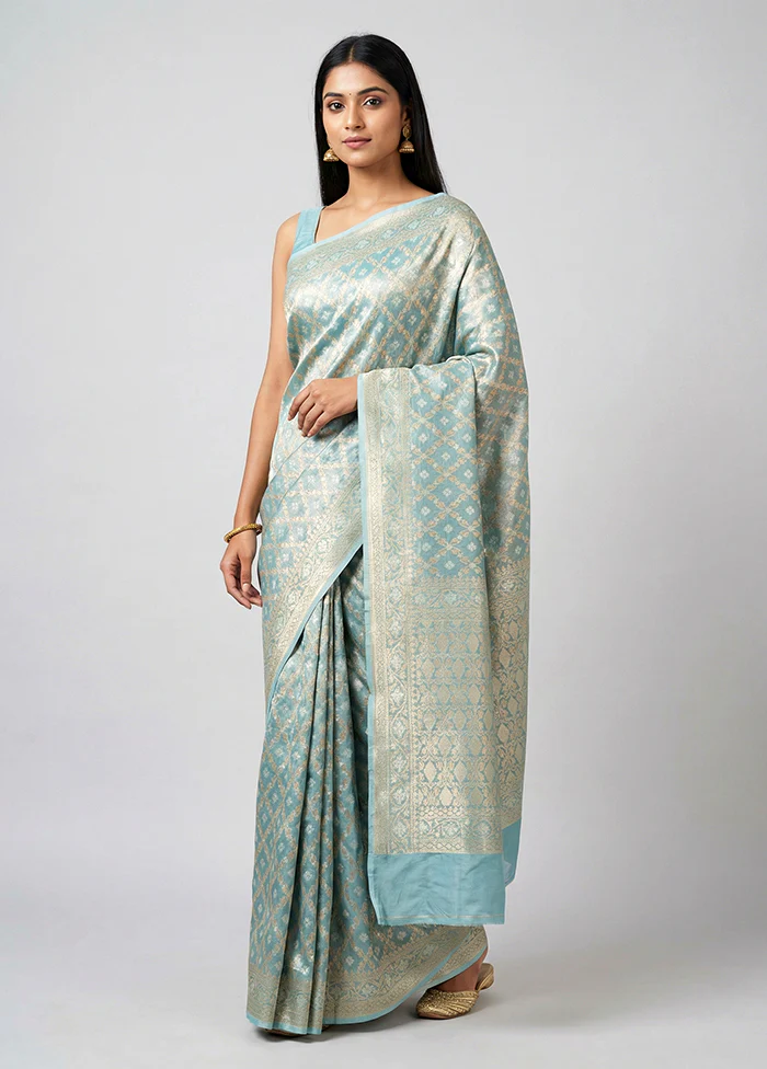 Multicolor Tissue Silk Saree With Blouse Piece