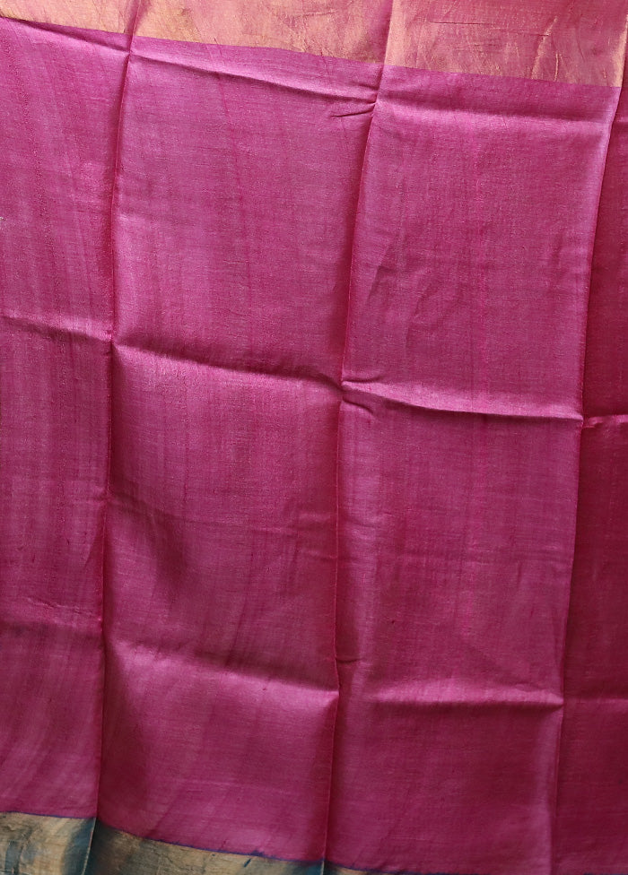 Multicolor Tussar Silk Saree With Blouse Piece - Image 5