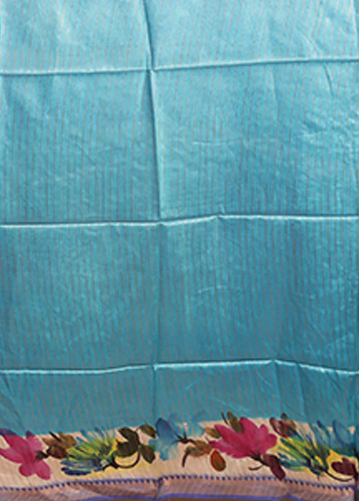 Multicolor Tussar Silk Saree With Blouse Piece - Image 5