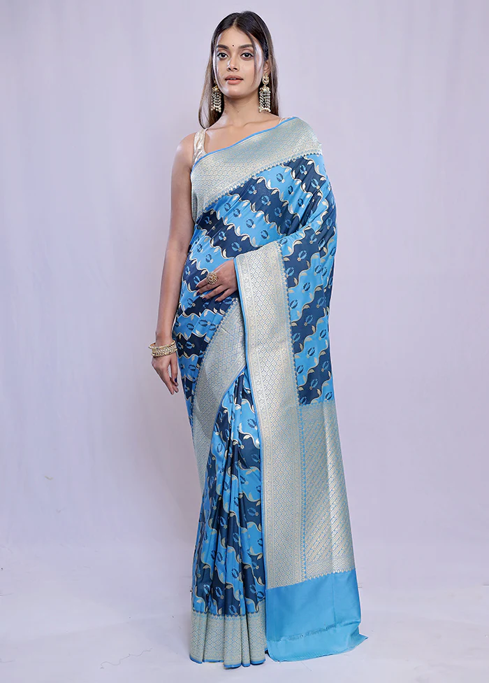 Multicolor Uppada Silk Saree With Blouse Piece - Image 3