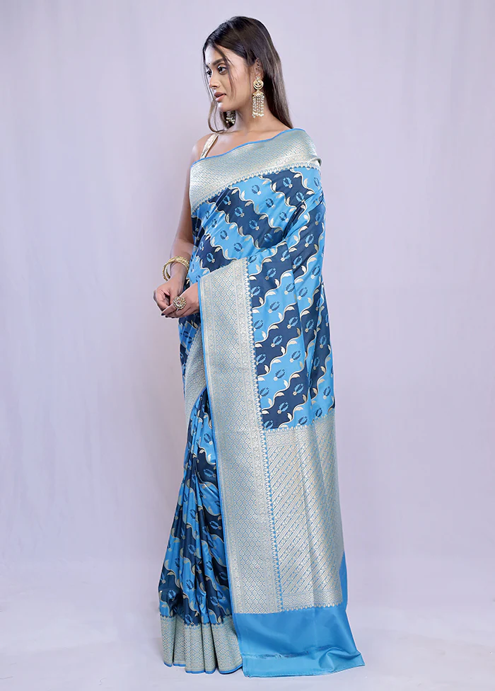 Multicolor Uppada Silk Saree With Blouse Piece - Image 5