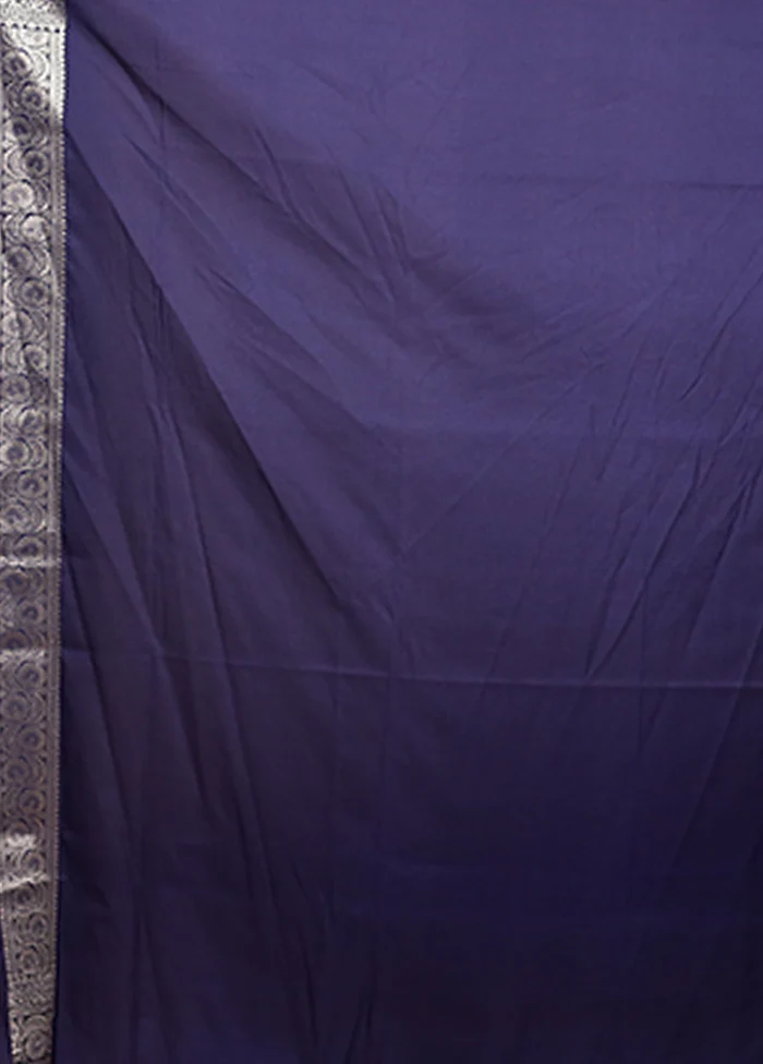 Blue Uppada Silk Saree With Blouse Piece - Image 5