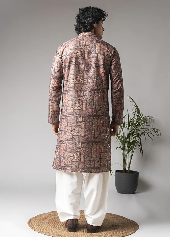 Multicolor Viscose Kurta & Pajama Set - Image 3