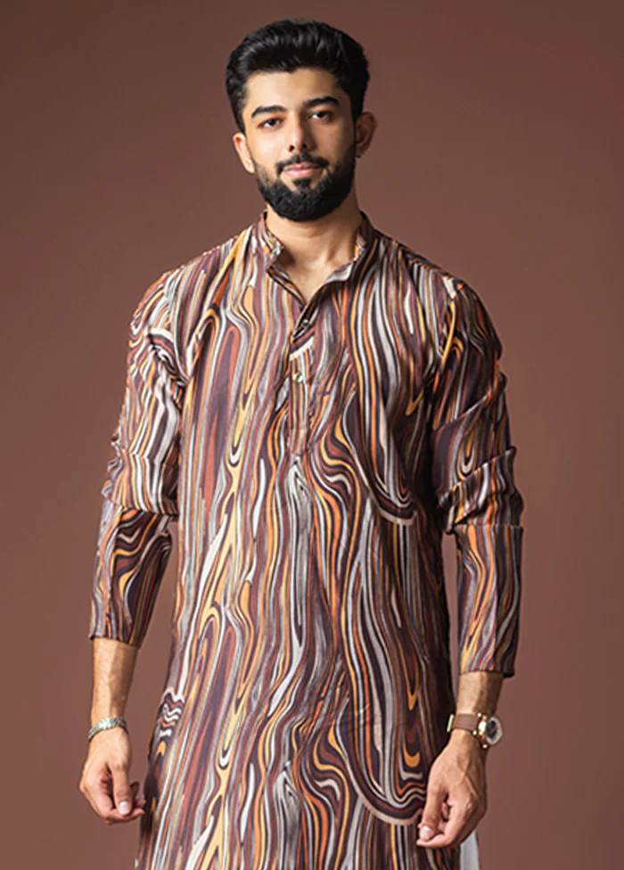 Multicolor Viscose Kurta & Pajama Set - Image 2