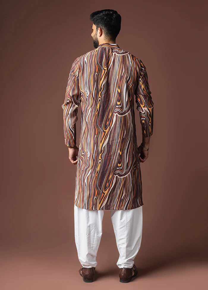 Multicolor Viscose Kurta & Pajama Set - Image 3