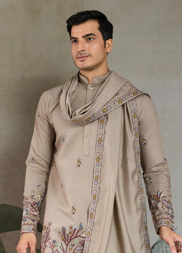 Multicolor Viscose Kurta & Pajama Set - Image 2