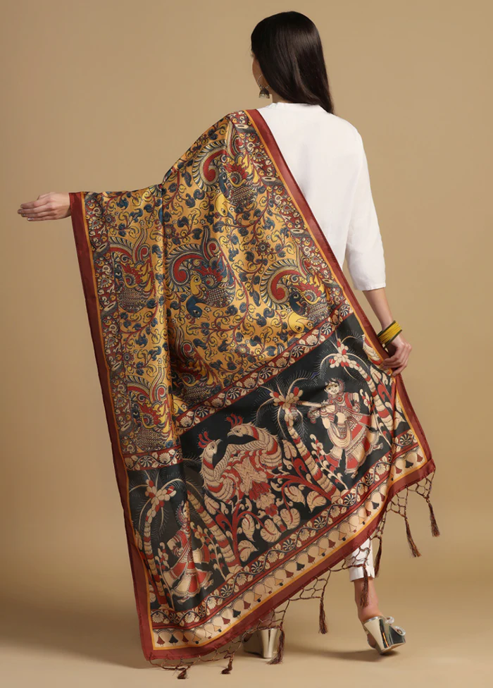 Mustard Banarasi Silk Dupatta - Image 2