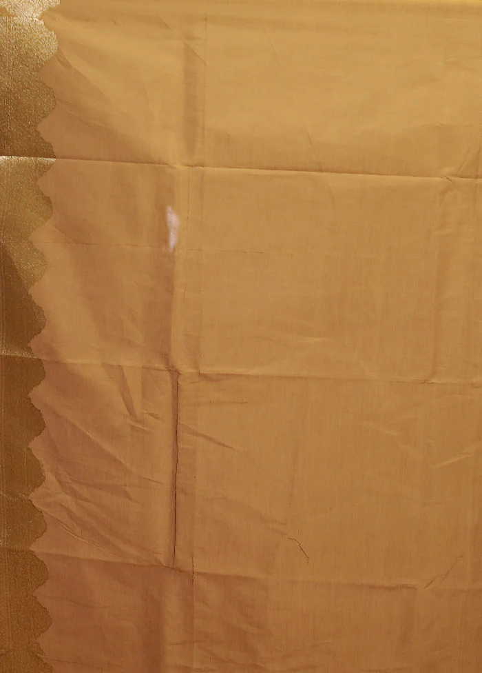 Mustard Kora Silk Saree With Blouse Piece - Image 5
