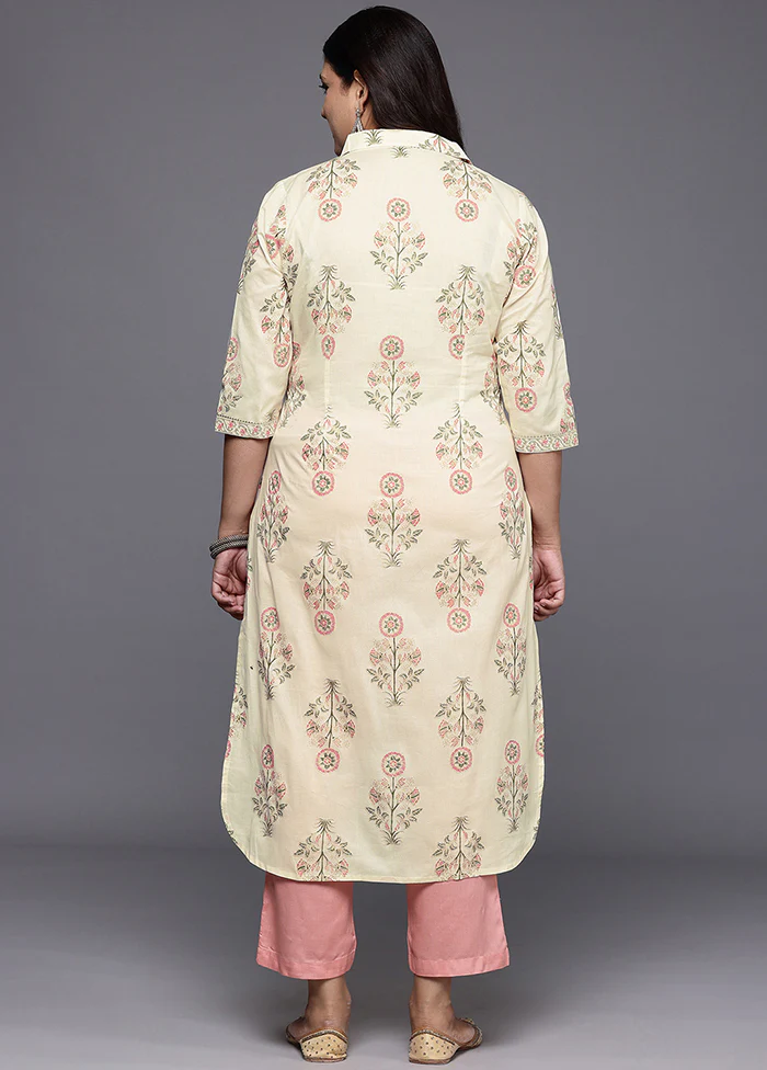 Off White Readymade Cotton Kurti - Image 3