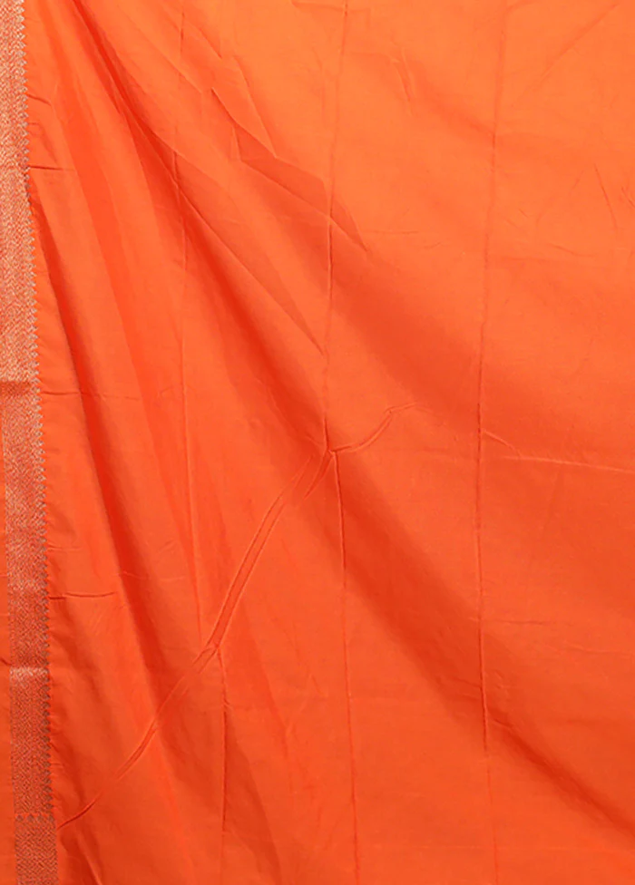 Orange Georgette Saree With Blouse Piece - Image 5