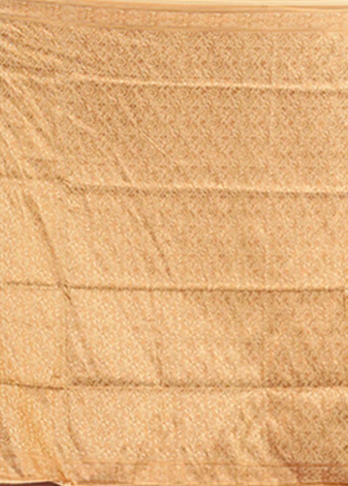 Yellow Handloom Jamewar Pure Silk Saree With Blouse Piece - Image 5