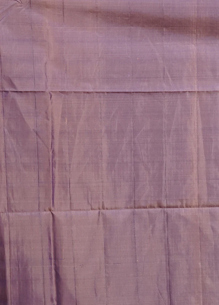 Orange Handloom Kanjivaram Pure Silk Saree With Blouse Piece - Image 5