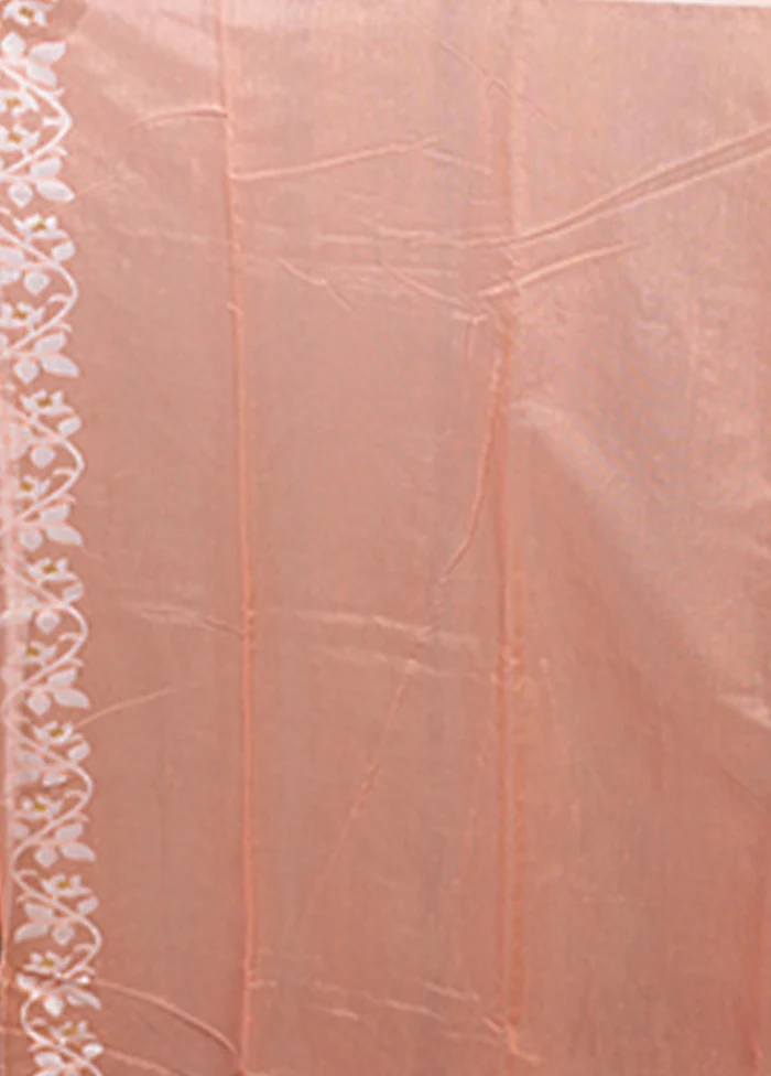Orange Jamdani Cotton Saree Without Blouse Piece - Image 5