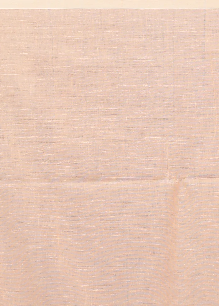 Peach Matka Silk Saree With Blouse Piece - Image 5
