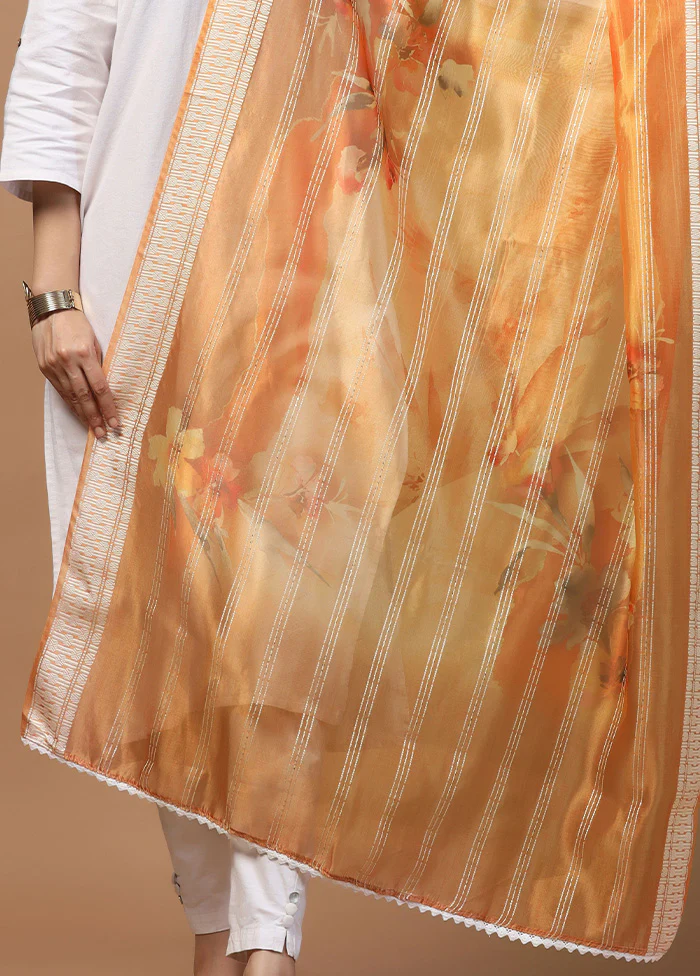 Orange Organza Dupatta - Image 3