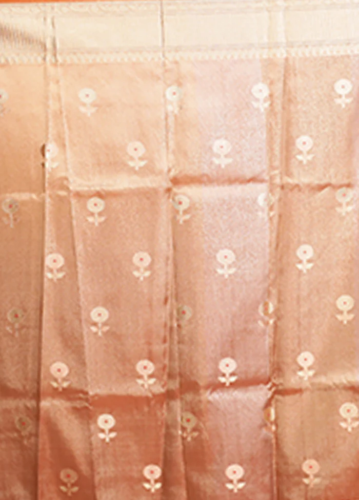 Orange Tissue Silk Saree With Blouse Piece - Image 5