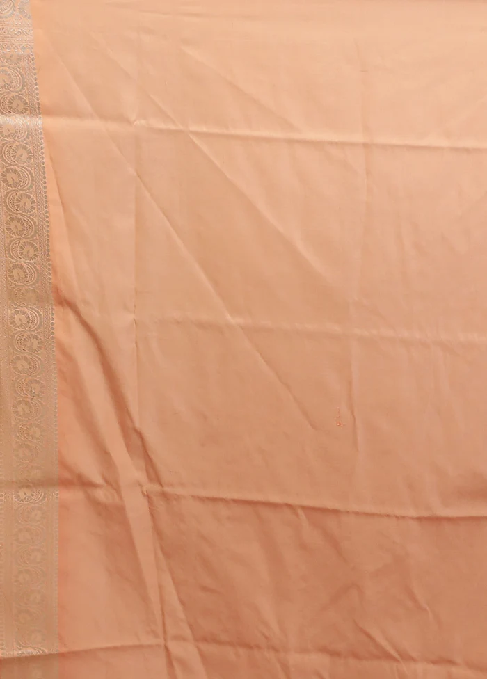 Peach Uppada Silk Saree With Blouse Piece - Image 5