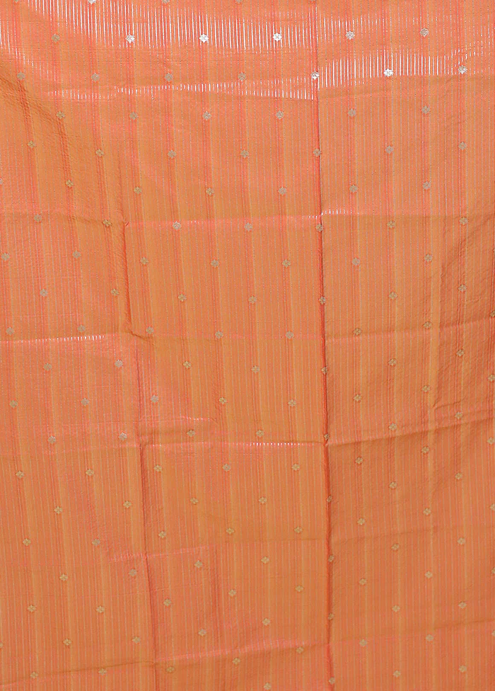 Orange Uppada Silk Saree With Blouse Piece - Image 5
