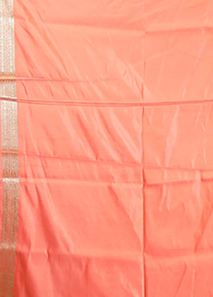 Peach Banarasi Silk Saree With Blouse Piece - Image 5