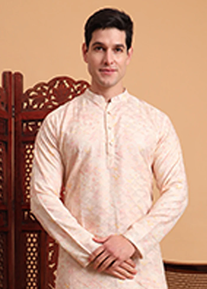 Peach Cotton Kurta - Image 2