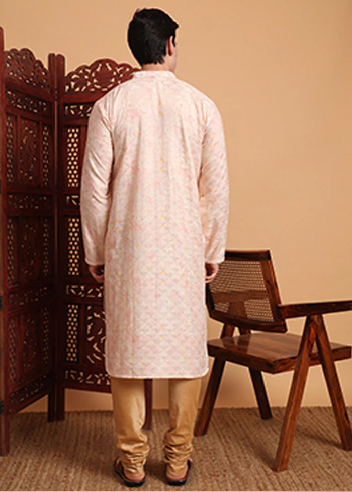 Peach Cotton Kurta - Image 3