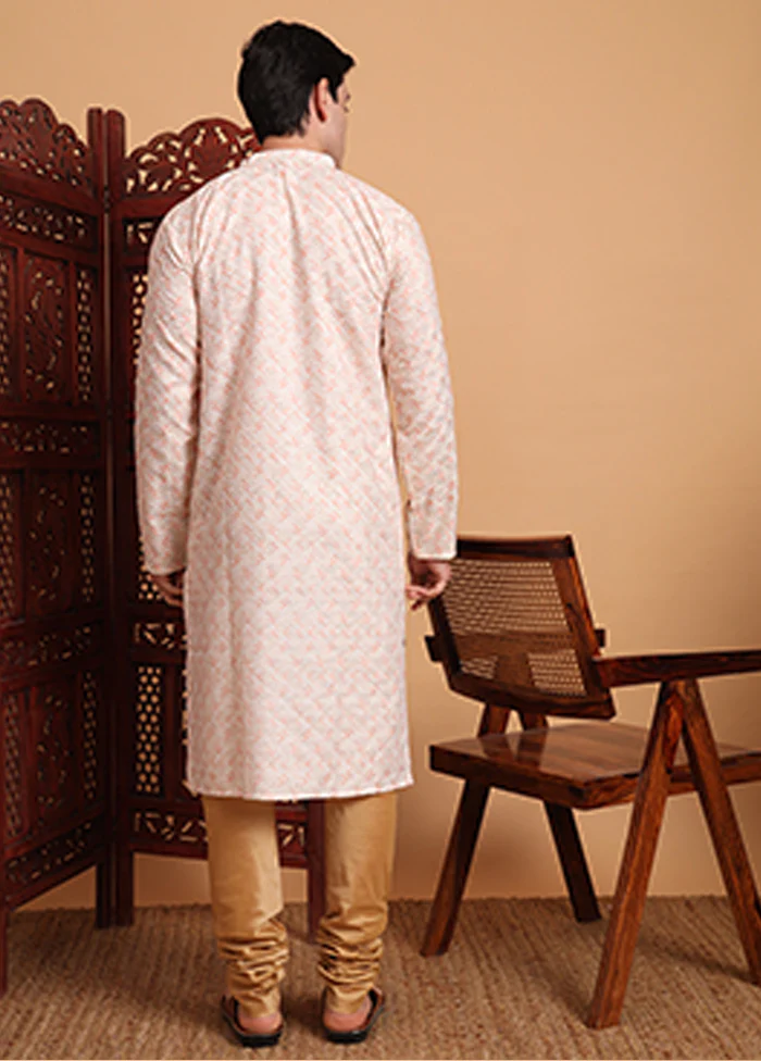 Peach Cotton Kurta - Image 3