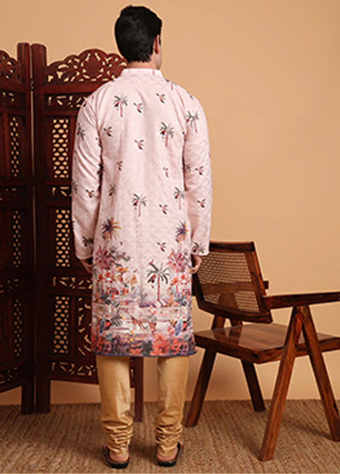 Peach Cotton Kurta - Image 3