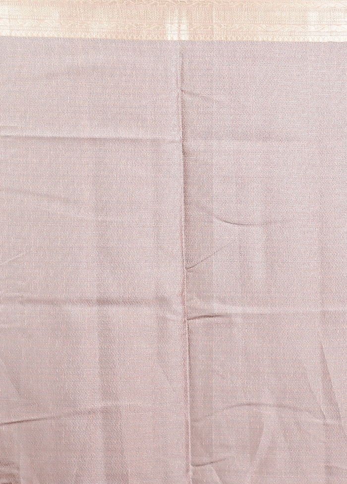 Peach Cotton Saree With Blouse Piece - Image 5