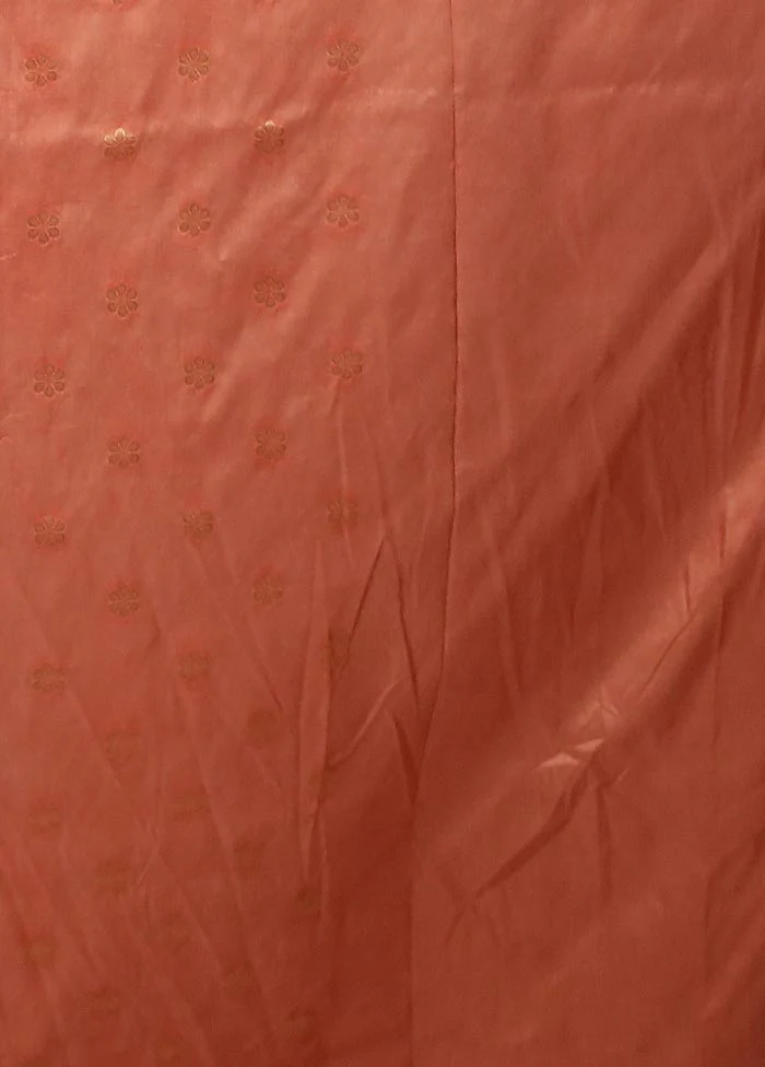Peach Dupion Silk Saree With Blouse Piece - Image 5
