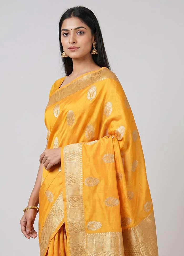 Peach Dupion Silk Saree With Blouse Piece - Image 2