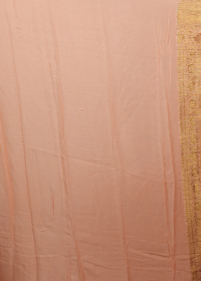 Peach Georgette Saree With Blouse Piece - Image 5