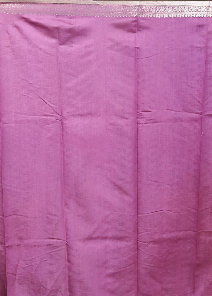 Peach Handloom Dupion Pure Silk Saree With Blouse Piece - Image 5