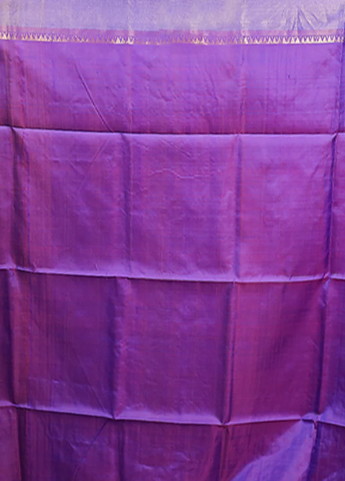 Peach Kalakshetra Pure Silk Saree With Blouse Piece - Image 5