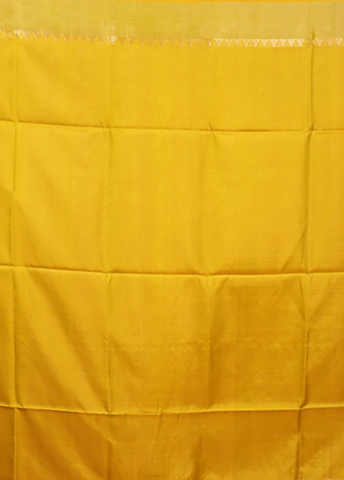 Peach Handloom Kalakshetra Pure Silk Saree With Blouse Piece - Image 5