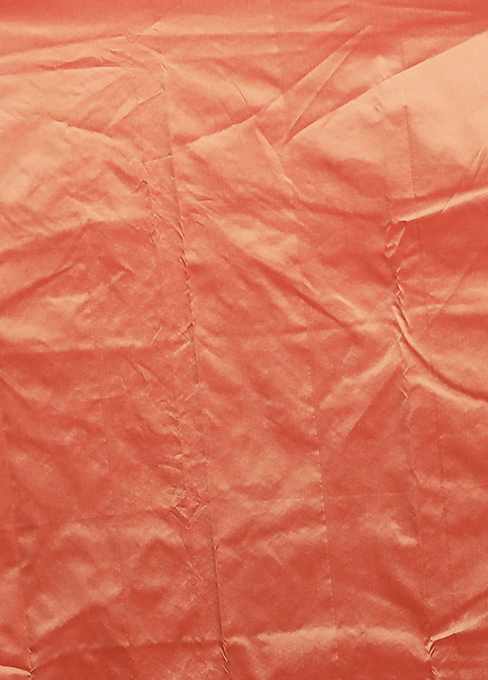 Peach Kanjivaram Silk Saree With Blouse Piece - Image 5