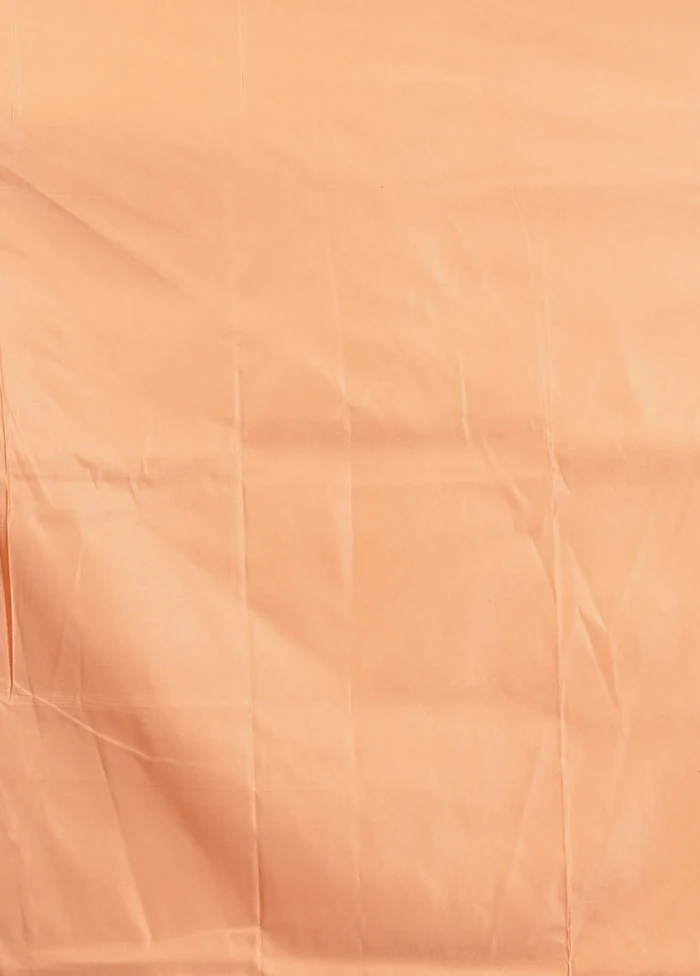 Peach Katan Silk Saree With Blouse Piece - Image 5