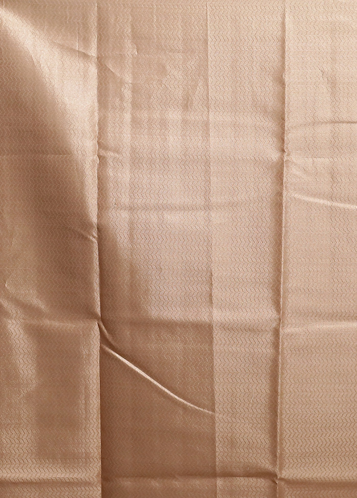 Peach Kora Silk Saree With Blouse Piece - Image 5
