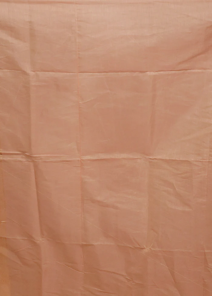 Peach Kora Silk Saree With Blouse Piece - Image 5
