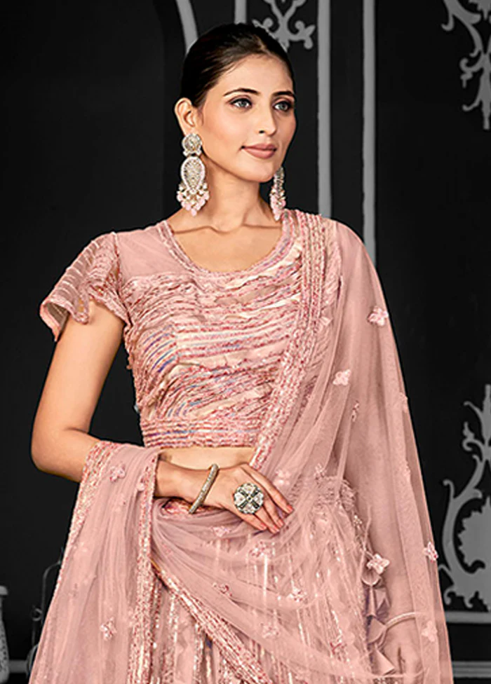 Peach Net Lehenga Set - Image 2