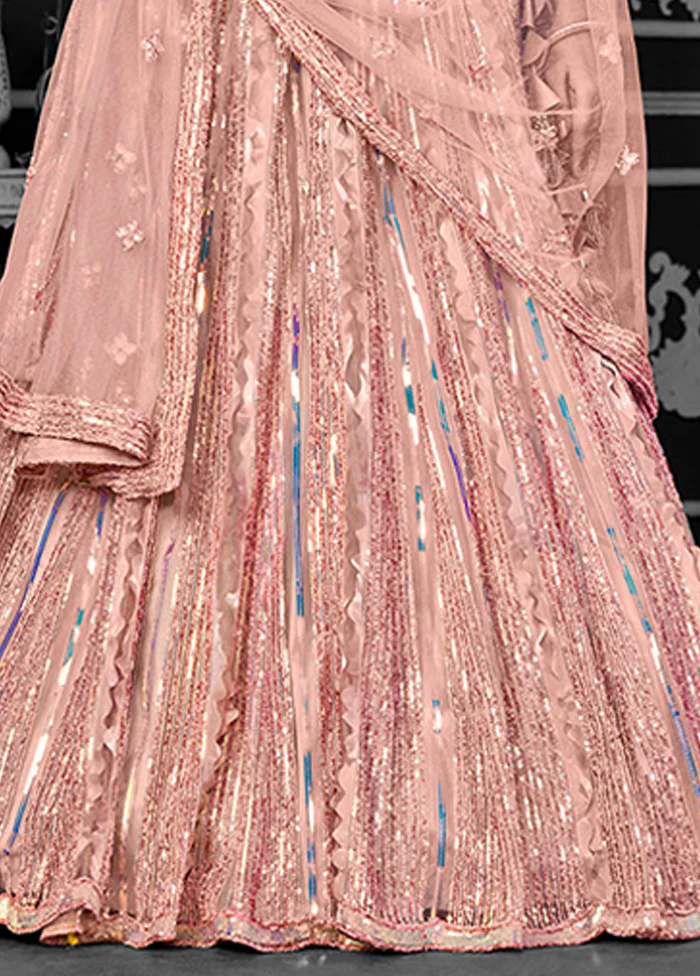 Peach Net Lehenga Set - Image 3
