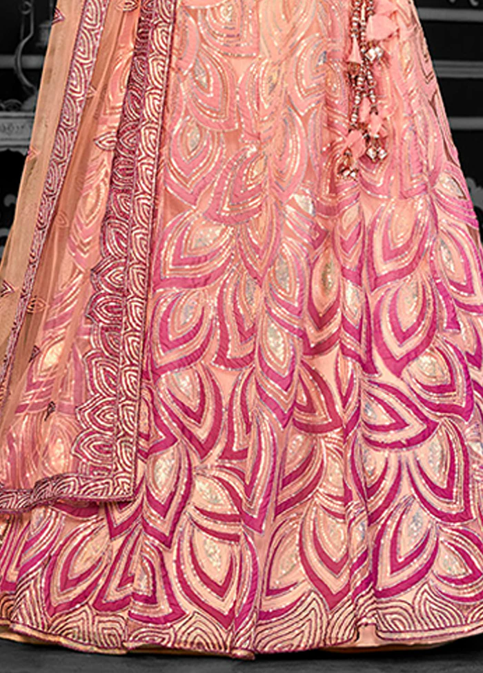 Peach Net Lehenga Set - Image 3
