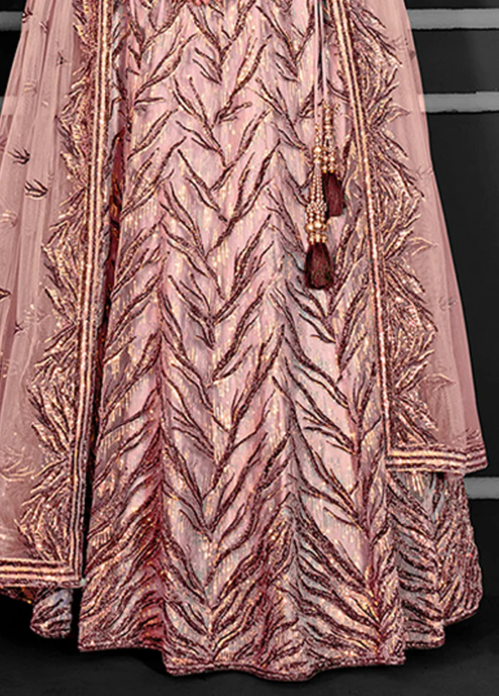 Peach Net Lehenga Set - Image 3