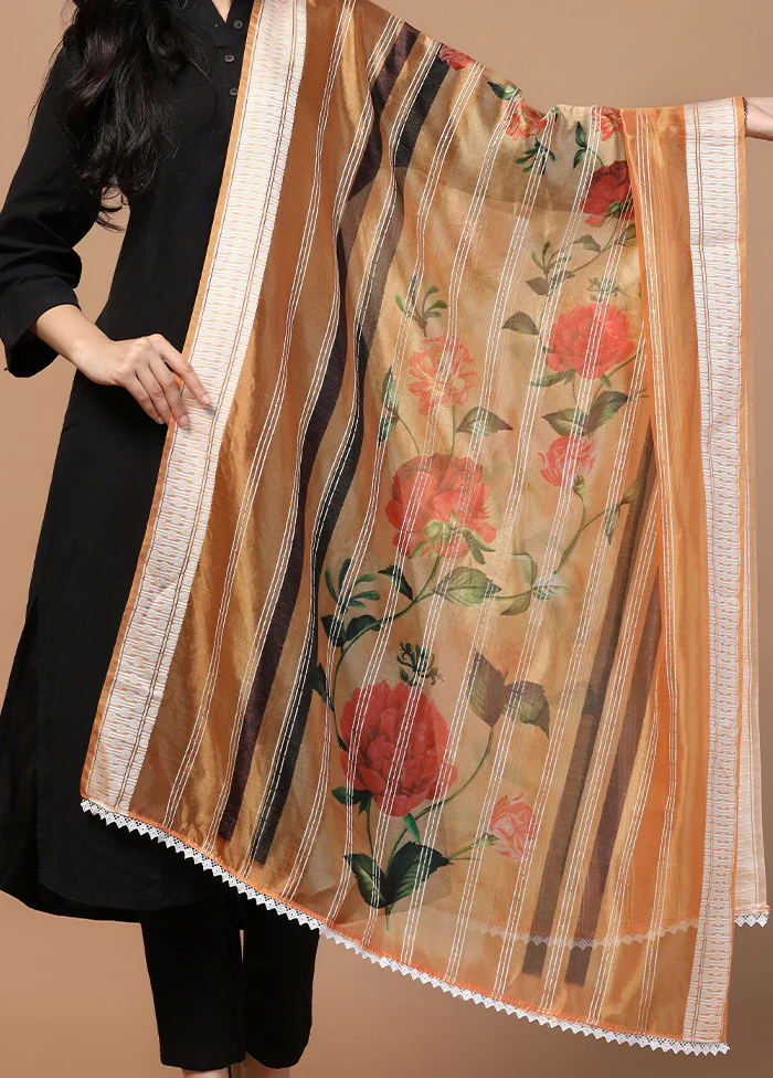 Peach Organza Dupatta - Image 3