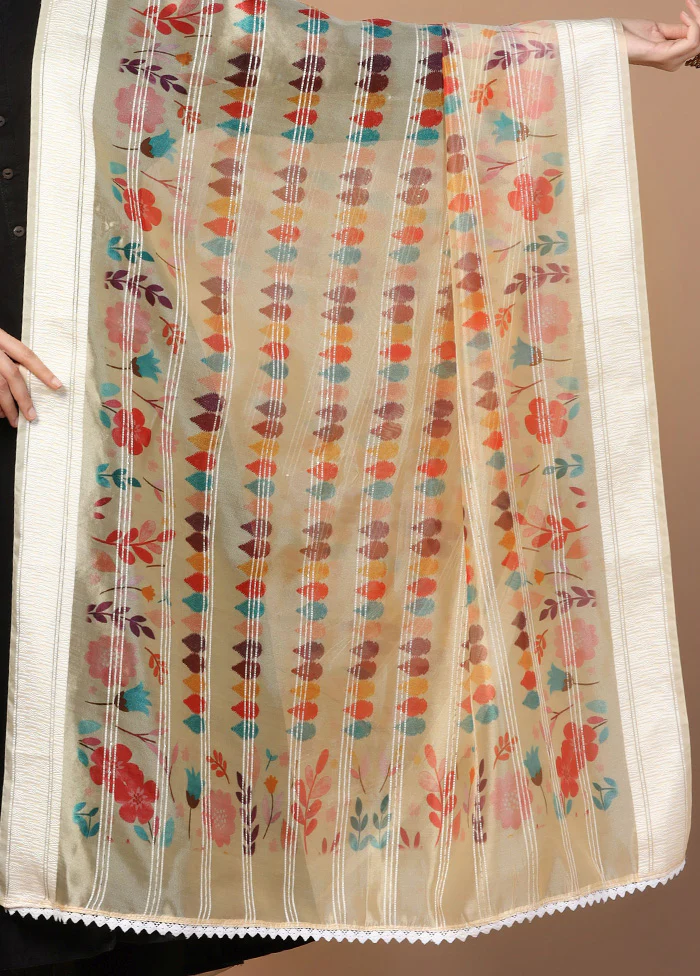 Peach Organza Dupatta - Image 3
