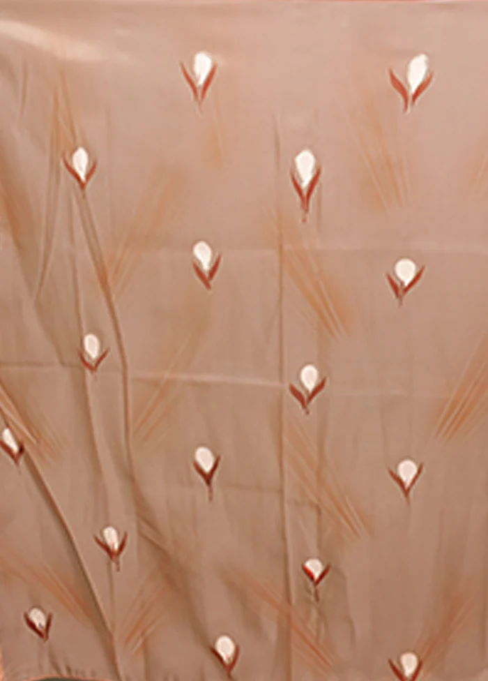 Peach Organza Saree With Blouse Piece - Image 5