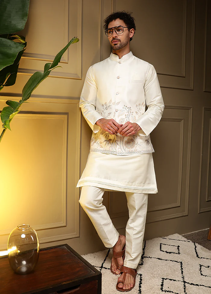 Peach Silk Kurta & Pajama Set