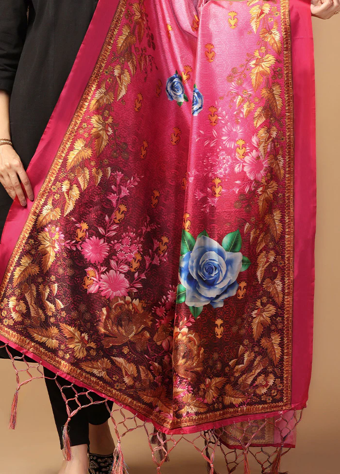 Pink Art Silk Dupatta - Image 2