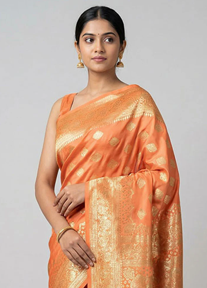 Pink Banarasi Silk Saree With Blouse Piece - Image 2