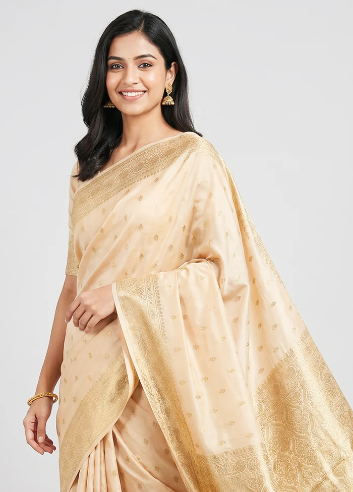 Pink Banarasi Silk Saree With Blouse Piece - Image 2